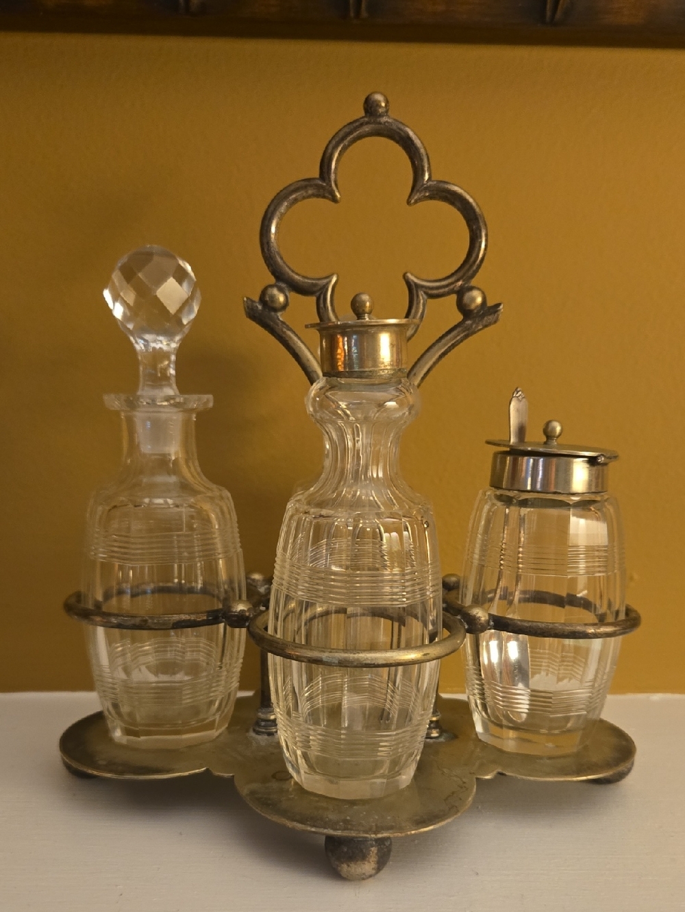 Antique Electro Plate Silver Condiment Caddy